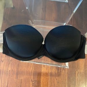 Bh black strapless padded wire bra size 38b